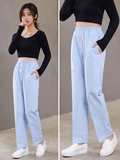 Униформа медсестры, белые тонкие синие зимние штаны, эластичная талия, большой размер, увеличенная толщина