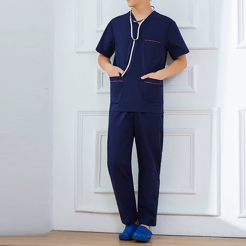 Хлопковая униформа врача для работы, раздельный комплект, в корейском стиле, короткий рукав, для салонов красоты