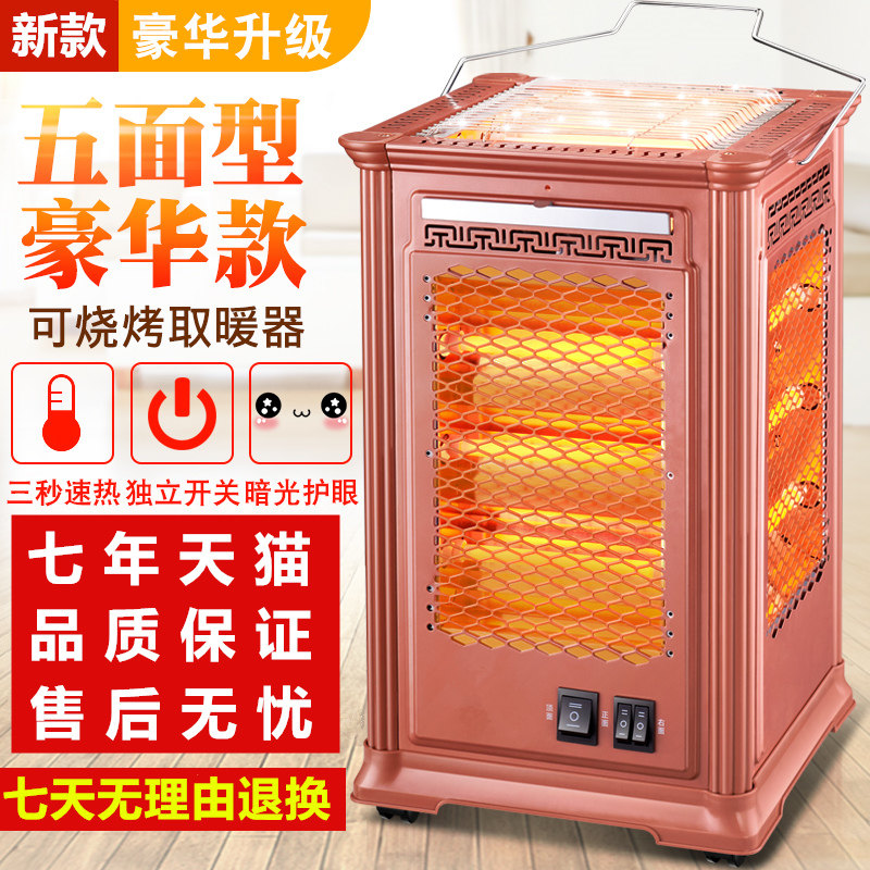 Winter Indoor Heater, Household Electric Stove, Four-Sided Energy-Saving Small Square Type, Under-Desk Foot Warmer for Women