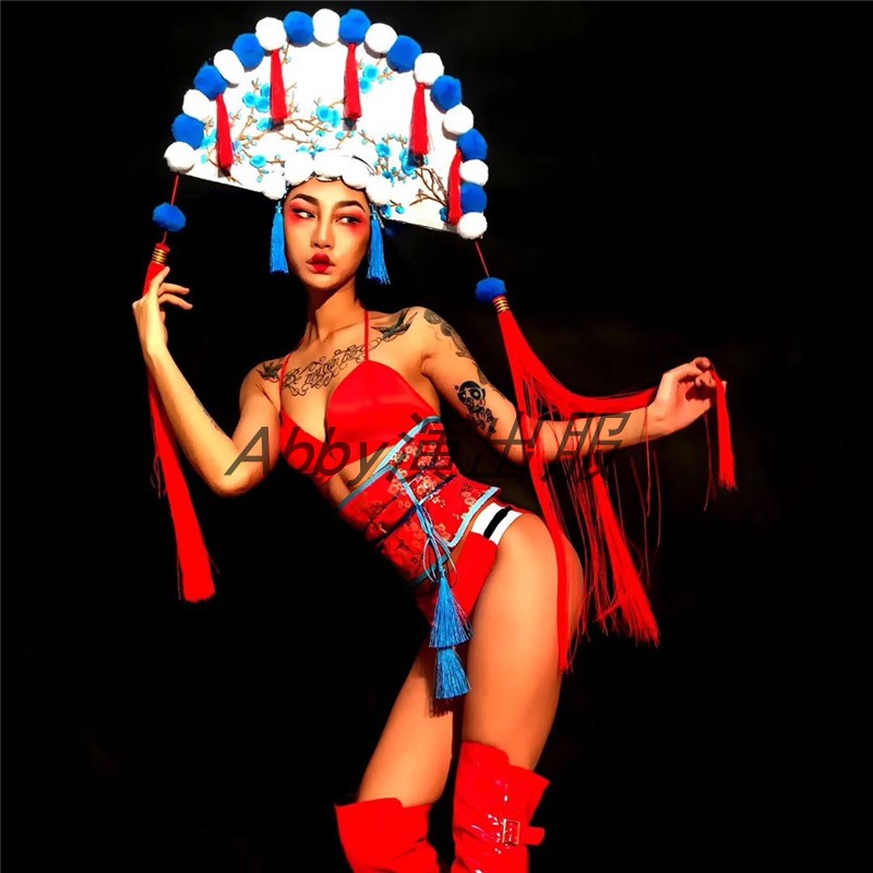 Nightclub Bar Mid-Autumn Festival themed party drama China Wind Power Tide Flowers Denier Sexy Bikini GOGO Plays Out