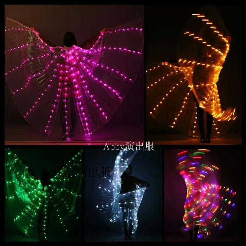 Nightclub Bar Oscar Fluorescent Party Belly Dance Wings LED Luminous Dance Big Winged Butterfly Dance Costume