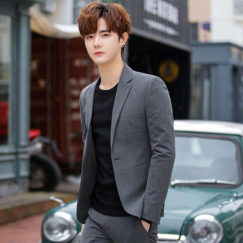 Tide Card Fall Casual Suit Jacket Man's body Han version Youth Young Western Suit Suit Men's Fashion Trends Handsome