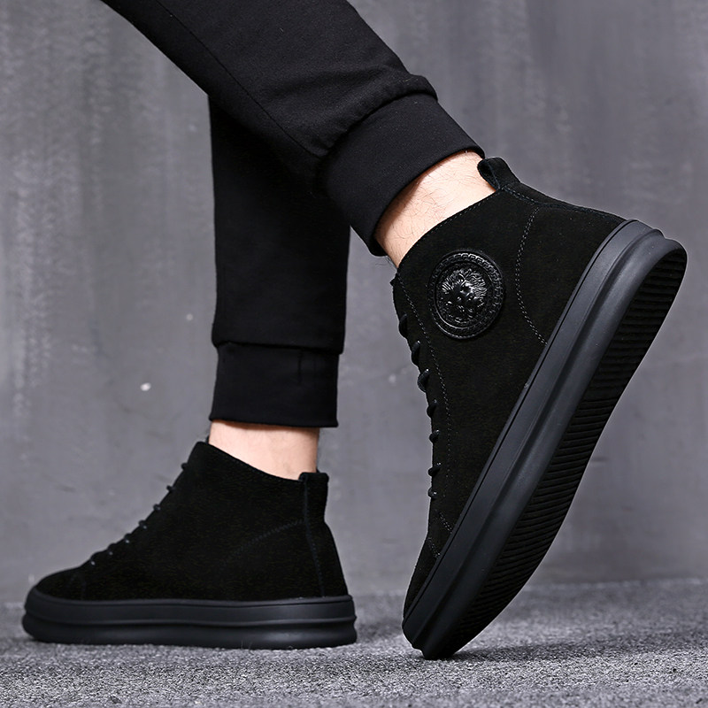 European Station 2022 Autumn Winter New Martin Boots Men High Cylinder Casual Shoes Subtidal Shoes 100 Hitch Genuine Leather High Bon Board Shoes