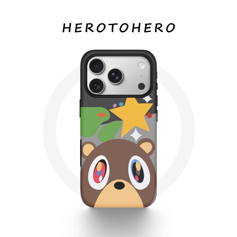 Kanye Dropout Bear Is Suitable for Apple 18 Pro Max Phone Case, Magnetic iPhone 17 Rap 16 Niche High-End 15 Personalized Cartoon 14 Film Two-In-One Couple Phone Case Cute Kanye Dropout Bear Is Suitable for Apple 18 Pro Max Phone Case, Magnetic iPhone 17 Rap 16 Niche High-End 15 Personalized Cartoon 14 Film Two-In-One Couple Phone Case Cute