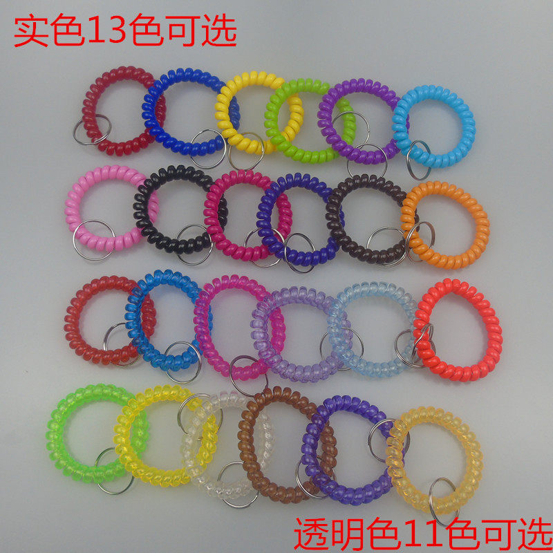 Telephone cord plastic spring bracelet sauna storage swimming number plate bracelet