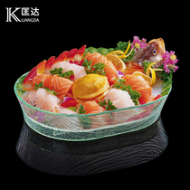 Buffet seafood parquet Acrylic Oval sashimi Deep disc Dense Amines Fish Raw Ice Trays Ice Zhen Pan Seafood Display Pan