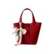 Wine red bride wedding portable bucket bag female 2022 new large-capacity vegetable basket hand bag autumn and winter