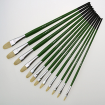 Xie Dotang 515 green pole pig Mane Oil Brush round head flat head pig hair water chalk acrylic paint pen