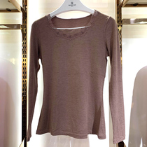 Bo Ke Lady Lace neck double-sided abrasive thin punk land thermal underwear autumn suit