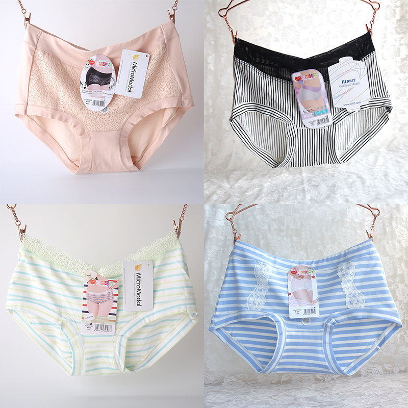 4 Pieces Special Price Dei Girl Pants Pure Cotton Transparent Soft Modale Mid Waist Lady Triangle Sexy 