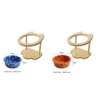 Новая заостренная ушная оранжевая+голубая точечная чаша с острым деревянной рамой