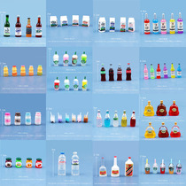 Mini world doll supermarket bjd toys Drink bottles Beer soda miniatures ornaments Micro-view food play