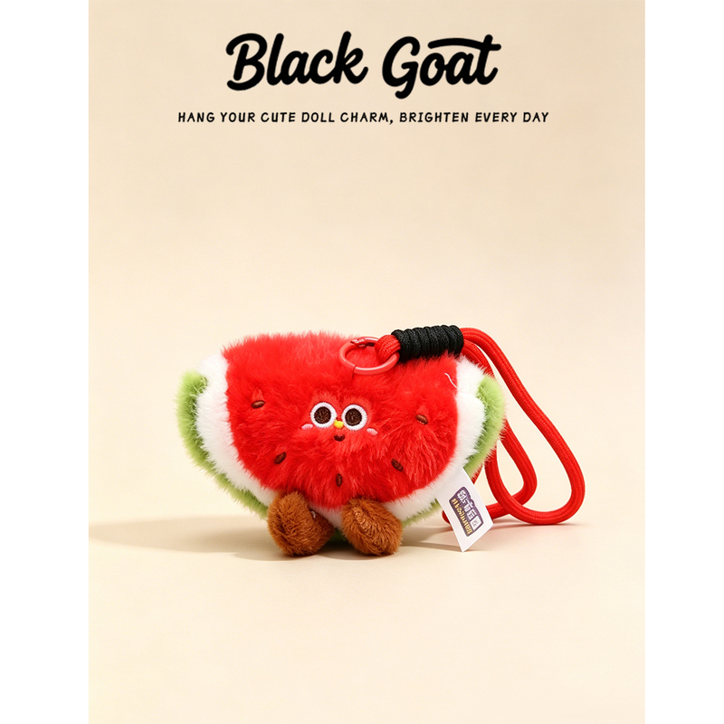 Cute Cartoon Watermelon Pendant Fruit and Vegetable Pendant 10cm Bag Pendant Backpack Decoration Event Gift Wholesale
