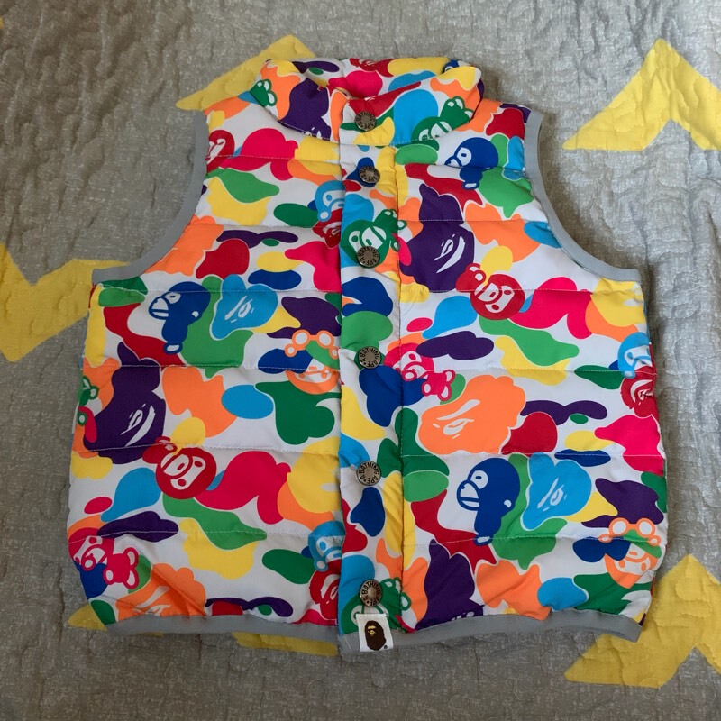 Special Offer with Free Shipping Shanghai Bape Trendy Brand Children's Rainbow Camouflage Vest Cotton Vest Without Hood