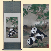 Shu Brocade Shu Embroidery National Style Gift Sichuan Characteristic Ginkgo Panda Embroidery Handicraft Living Room Scroll Hanging Painting Gift