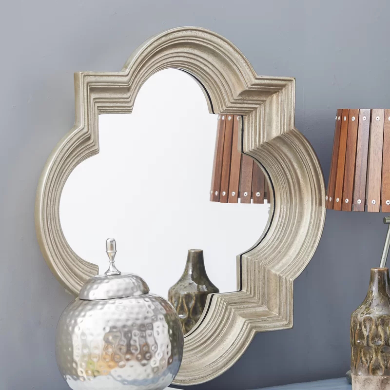 European porch wall hanging mirror art American living room dining side background wall creative decoration large territory luxury bathroom mirror