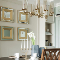 European and American art wall-mounted combination mirror background wall Creative mirror decorative mirror Entrance wall hanging mirror Dining edge mirror