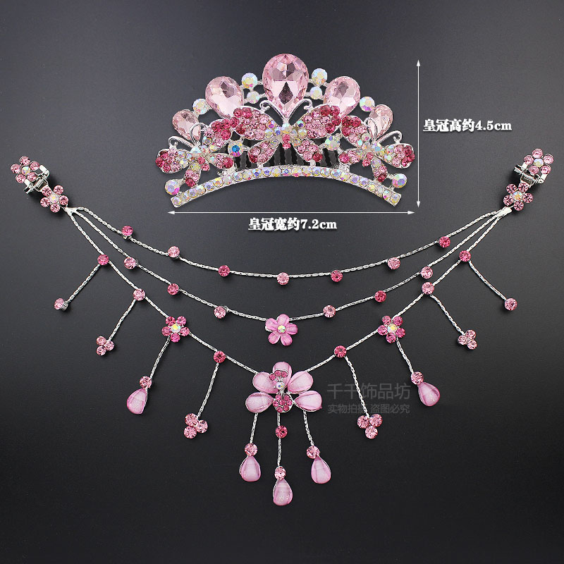 Trẻ em trán headgear tiara cô gái công chúa trang trí chuỗi kẹp tóc trán chuỗi lông mày mặt dây chuyền cô dâu tóc phụ kiện