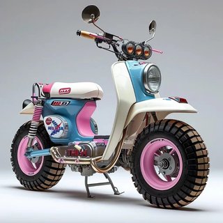 Imported Honda retro turtle 50c water-cooled fuel-powered mobility sheep Fuxi Qiaoge 125 pedal off-road motorcycle