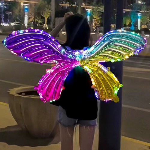 Бабочка крыла воздушного шарика Оптовый ночной рынок, толкающая детское плохое бэк -обратное сетевое красное ангел пустой бобо паровой мяч