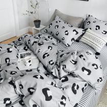  insBAO WEN bedding four-piece cotton pure cotton net red quilt quilt Student dormitory bed sheet three-piece set