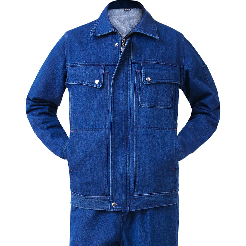 Hàn denim bảo hộ lao bộ nam lao động thợ hàn bảo vệ quần áo bông dày chống nóng chống cháy mặc đa túi mùa đông