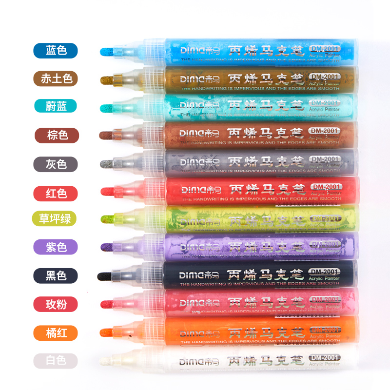 Propylene Pigment Aqueous Mack Pen Manual DIY Writing Drawing tool 12 Color 4mm Body painting Painted Duck Pen Color