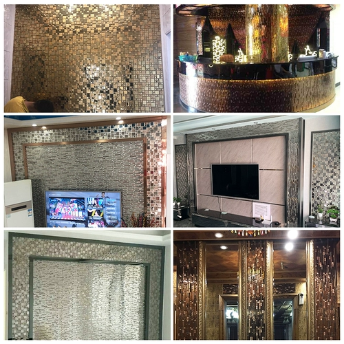 Стеклянная зеркальная мозаика длинная европейская телевизионная стиль фон стена гостиная колонна бар ktv Декоративная крыльца плитка