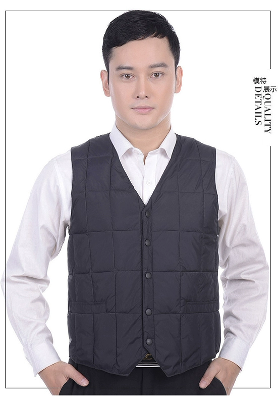 Áo vest nam cotton mùa đông dày vest vai trung niên cổ chữ V lỏng lẻo bên ngoài mặc vest nam vest ấm áp ao ba lo nam