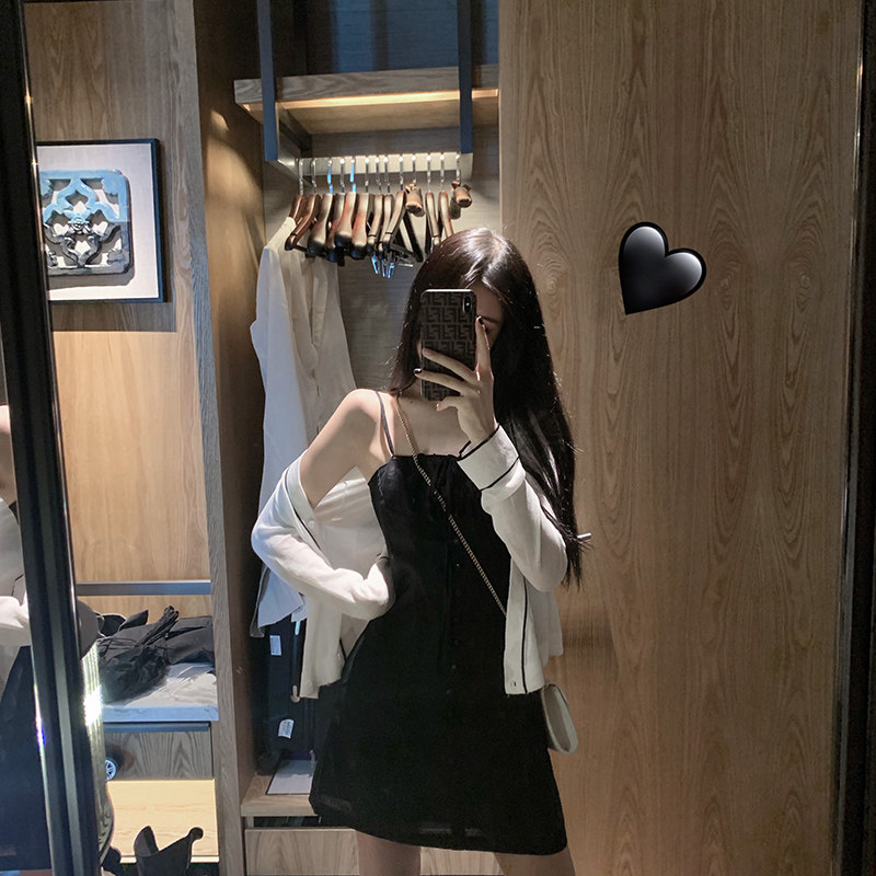 2021 autumn knitwear women's V-neck casual wild top Slim slim contrast color thin cardigan jacket