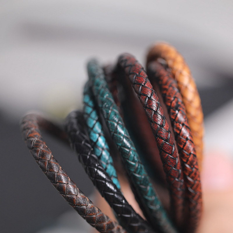 DIY手工皮绳6mm牛皮绳编织:解锁复古咖圆皮绳手链项链制作秘籍!-绳-淘宝百科网