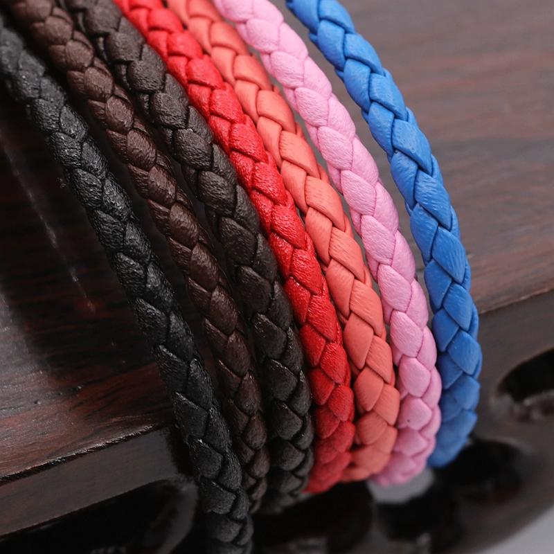 Tự làm handmade dây da cao cấp viền dày 3mm bện dây da bò vòng đeo tay chất liệu trang sức S55 - Vòng đeo tay Clasp