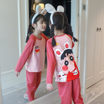 Cross New Childrens Pajamas Cartoon Leisure Home Clothes Spring and Autumn Thin Sleeve Girls Girls Kits