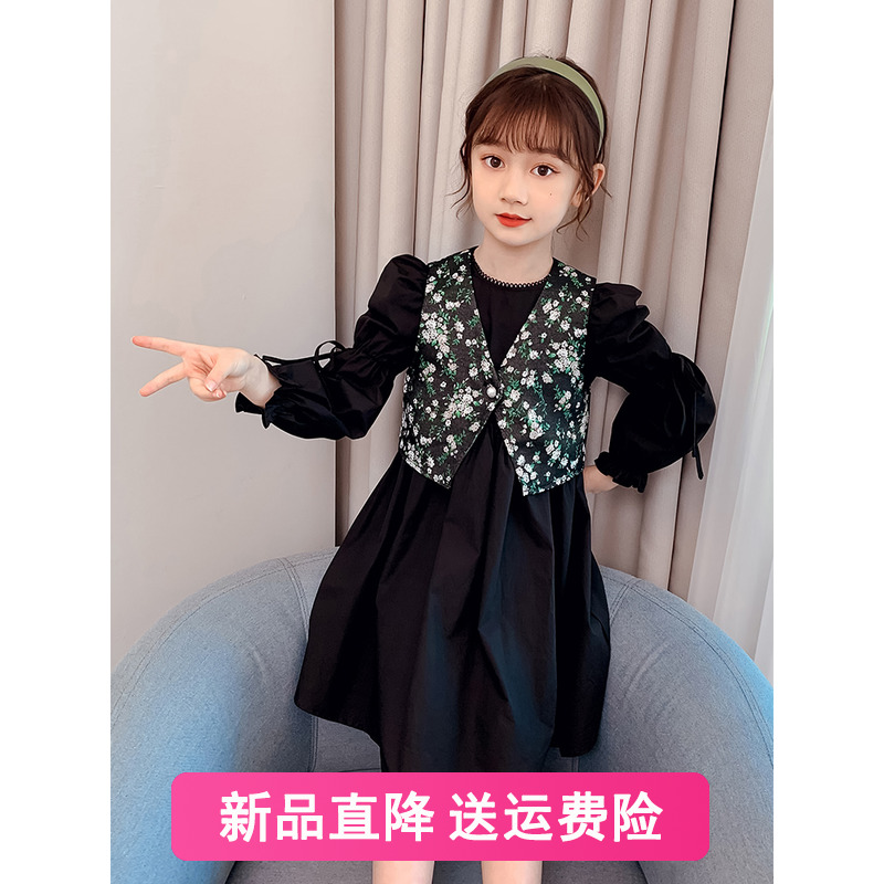 2022 new girl's spring clothing spring horse dress spring horse chia skirt boy dress princess dresses spring autumn little girl child tide