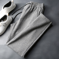 (Spike)Autumn all-in-one tencel cotton fabric handsome men slim elastic waist casual pants straight trousers