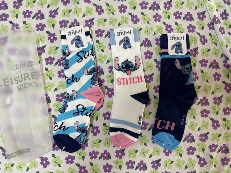 Authentic Disney Stitch Women's Socks, Long Socks, 3 Pairs, Brand New