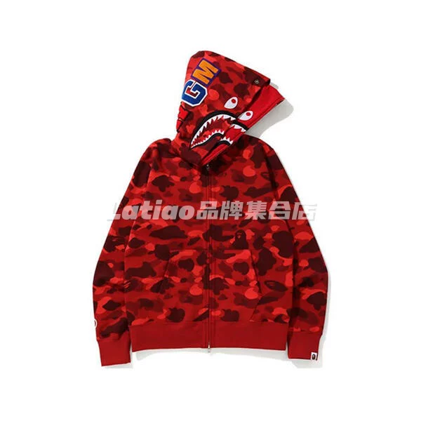 Spot BAPE ABC CAMO SHARK Newjeans в том же стиле 25 новая камуфляжная акула толстовка куртка