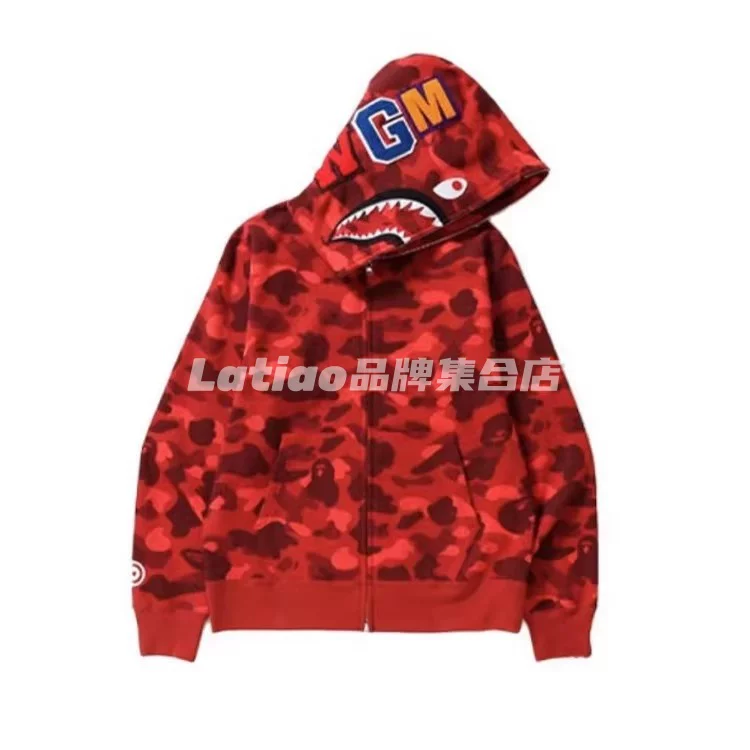 Spot BAPE ABC CAMO SHARK Newjeans в том же стиле 25 новая камуфляжная акула толстовка куртка