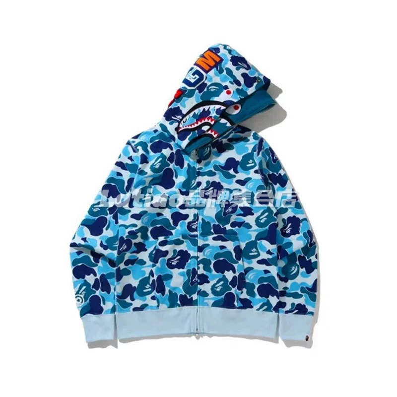 Spot BAPE ABC CAMO SHARK Newjeans в том же стиле 25 новая камуфляжная акула толстовка куртка