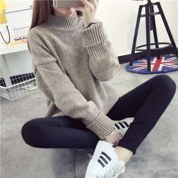 Mùa thu đông mới Áo len nữ hàn quốc mùa thu áo dài tay 2018 đan đáy áo khoác hoang dã