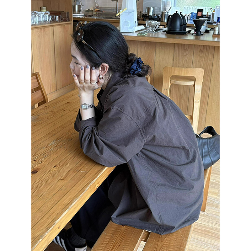 2026 Spring/Summer Korean Retro Style Lazy and Relaxed Long Sleeve Shirt Jacket for Women Casual Elegant Shirt Top
