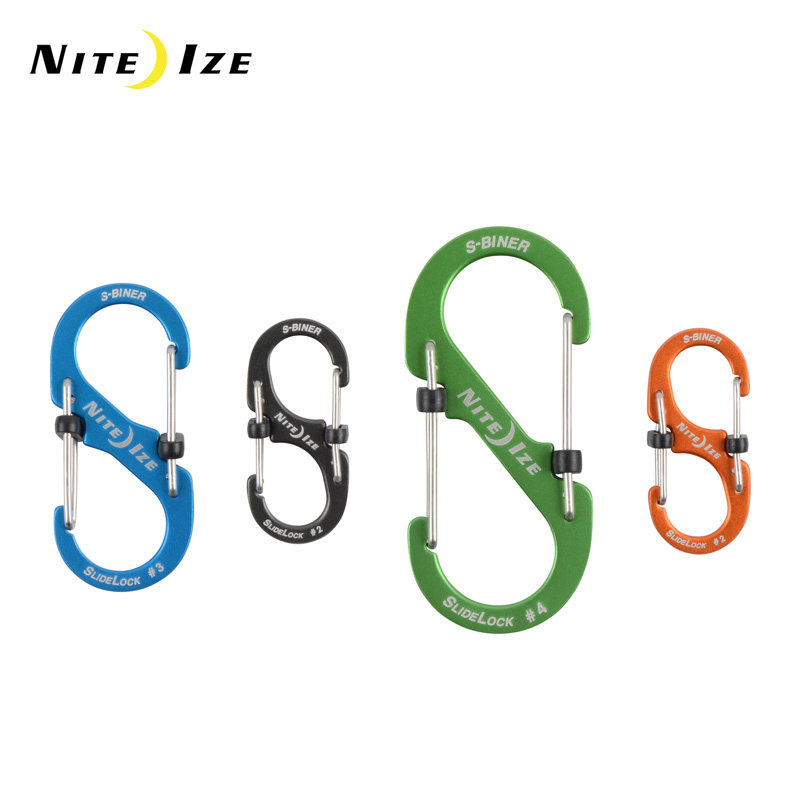 American Nite ize nai Love with lock 8 word button aluminum metal outdoor key buckle Quick hanging multipurpose hanging buckle EDCC-Taobao