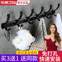 European bathroom hook incognito towel clothes free hole hanging hook row hook clothing wall hanging door behind the bathroom