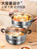 Stainless Steel Soup Pot for Home Use, Thickened Large Capacity Porridge Pot, Steaming and Stewing Pot, Suitable for Gas Stoves and Induction Cookers, Small Steamer