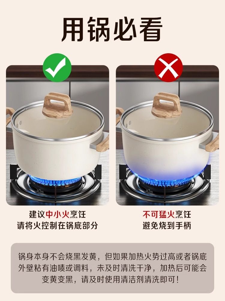 Household Thickened New Model Maifan Stone Soup Pot with Double Handles, Large Capacity, Suitable for Induction Cooker and Gas Stove, Non-Stick Pot