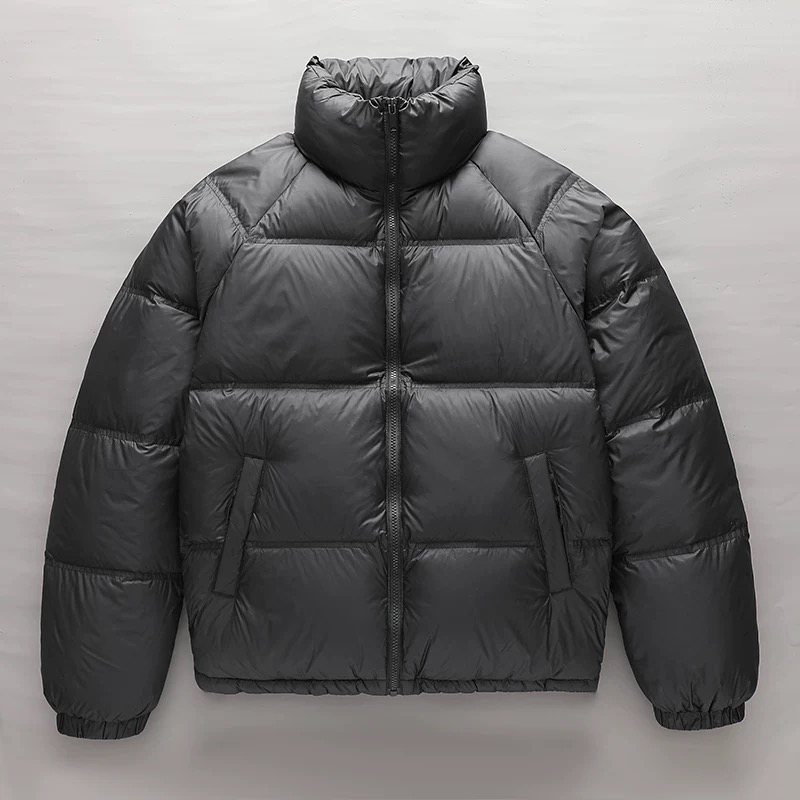 Winter American-Style High-End Black Stand-Up Collar down Jacket for Men, Thickened Cold-Proof Puffer Jacket, Winter Coat, Couple's Padded Jacket