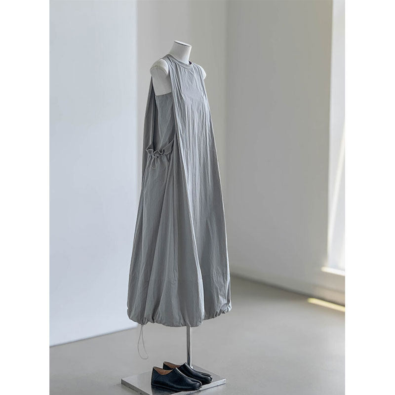 Extra Large Size 150kg Korean Style Sleeveless Vest Dress for Plus-Size Women, Summer Dress with Cuffed Hem and Puffy Flower Skirt 2