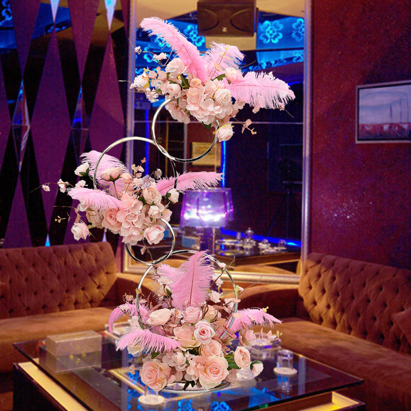 Entertainment club KTV table simulation floral donut road guide hotel wedding layout welcome area decoration decoration