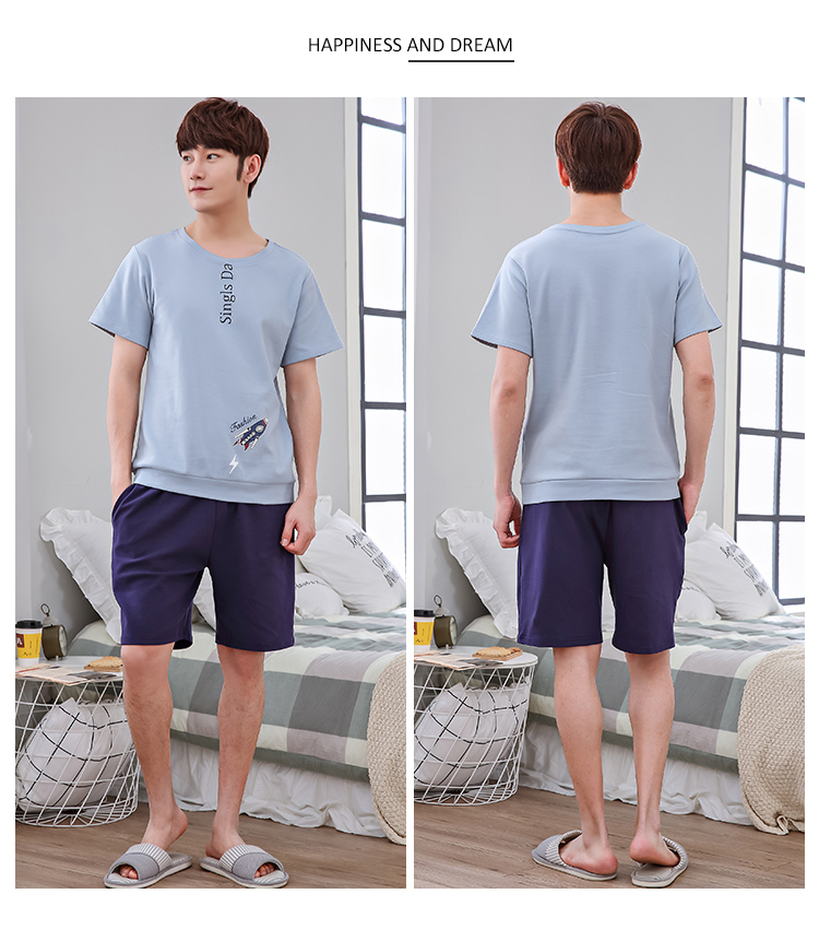 Bộ đồ ngủ mùa hè cho nam đôi cotton ngắn tay nữ phiên bản Hàn Quốc đồ bộ mặc nhà cao cấp