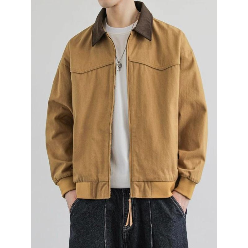 2025 Vintage Distressed Detroit Jacket Carhartt Workwear Spring Versatile Solid Color Canvas Turn-Down Collar Washed Coat
